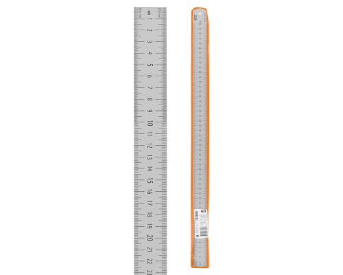 Линейка измерительная металлическая 50 см, нержавеющая сталь, двухсторонняя шкала, 'Рубин' TDM