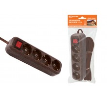 Удлинитель бытовой  У04В выключатель, 4 гнезда, 5метров,2П+3, ПВС 3х1мм2 