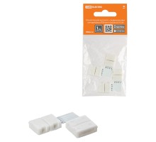 Коннектор для жесткого L-соединения двух светодиодных RGB лент шириной 10 мм, (уп. 2 шт), TDM