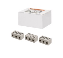 Керамический блок зажимов 10 Ампер 3 пары контактов с крепежным отверстием TDM
