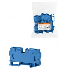 Зажим клеммный безвинтовой (ЗКБ) 35мм2 125А с заглушкой синий TDM