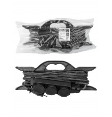Удлинитель-шнур силовой на рамке, каучук, КГ, IP44, 3 гнезда с/з, 3500 Вт, 10 м Народный