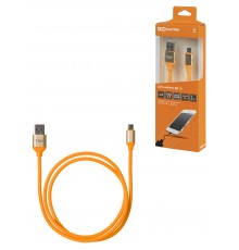 Дата-кабель, ДК 13, USB - micro USB, 1 м, силиконовая оплетка, оранжевый, TDM