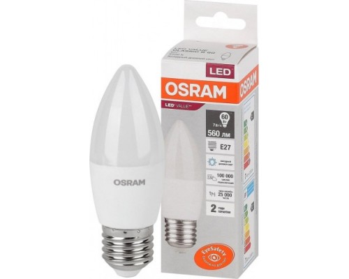 Лампа LED 7 Вт 6500К LVCLB60 E27 RU OSRAM
